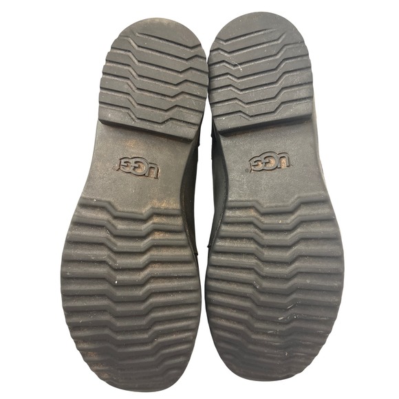 UGG Women's size 10 Tulane awayerproof Black Leather Canvas Zip Ankle Boots - Picture 6 of 7